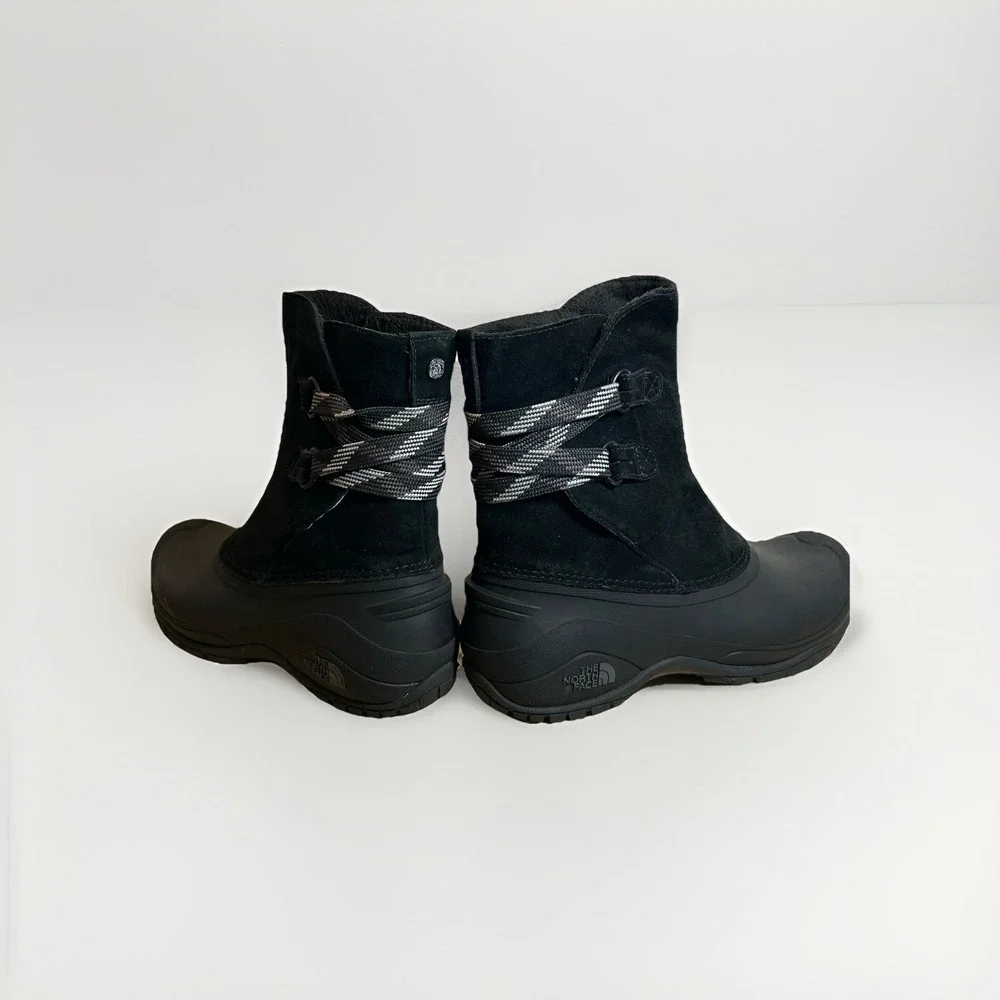 North Face SHELLISTA II Women WaterProof Leather Shorty Boots Shoes Black Size 8